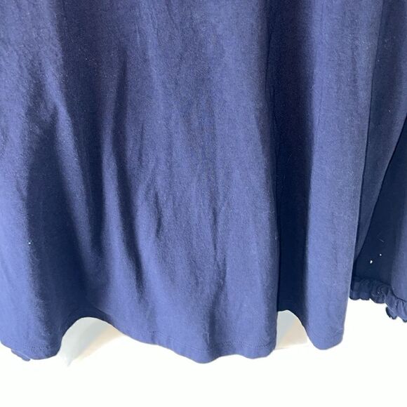 BODEN Alberta Button Front Ruffle Detail Navy Long Sleeve Top-18 - Picture 8 of 11